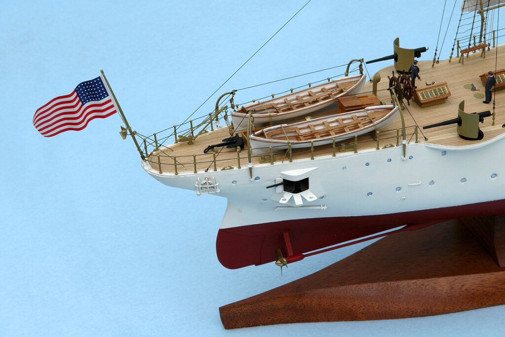 Model of gunboat USS Nashville PG-7 - aft deck view from starboard