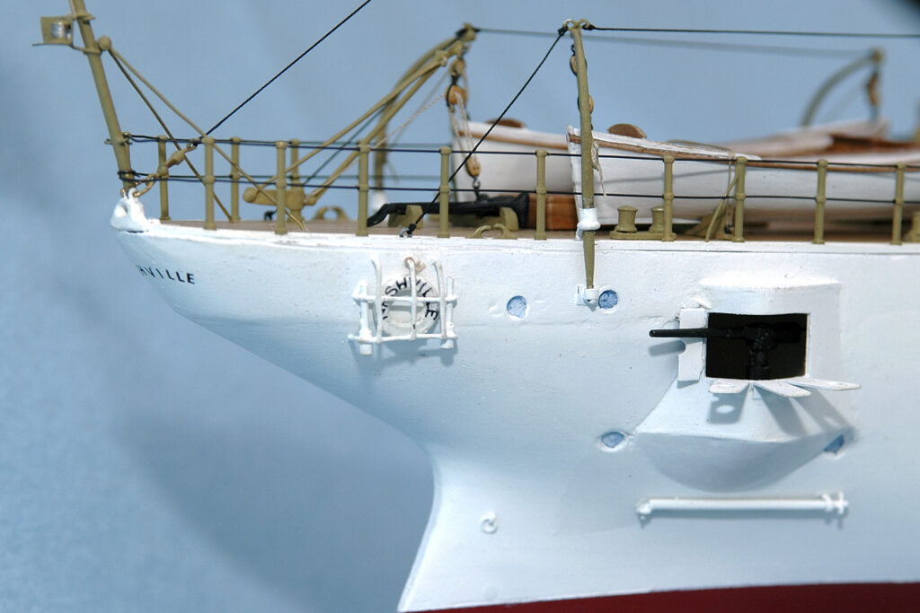 Model of gunboat USS Nashville PG-7 - Stern viewed from starboard quarter