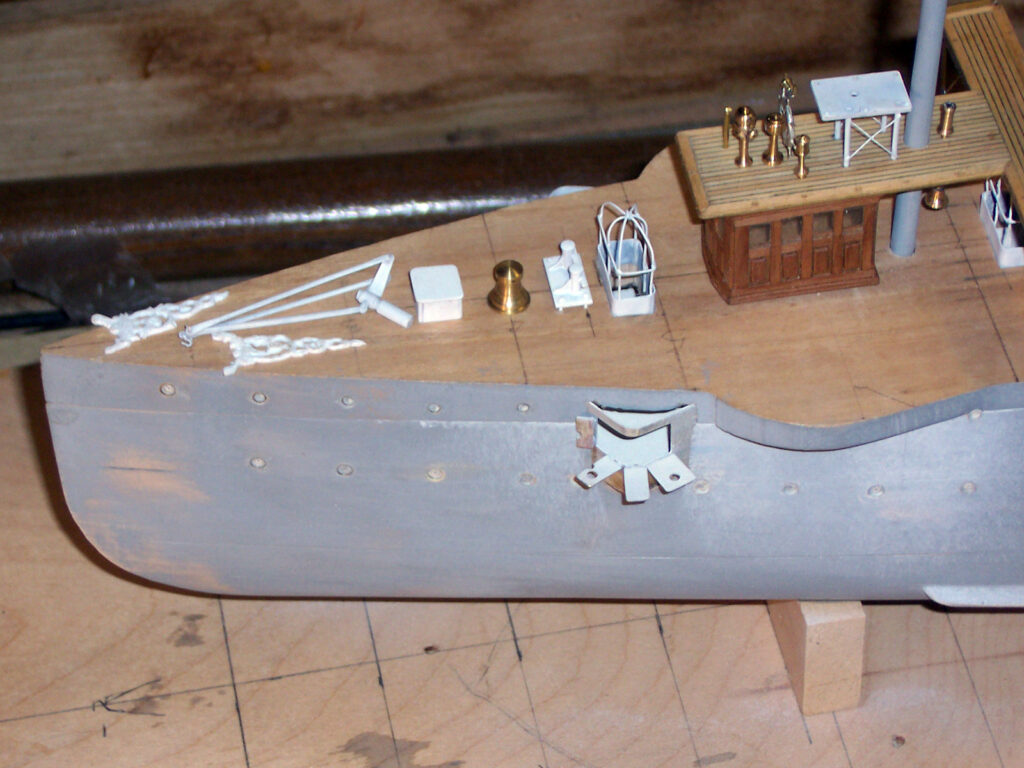 Model of gunboat USS Nashville PG-7 - assembly, view forward