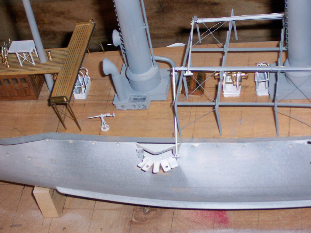Model of gunboat USS Nashville PG-7 - assembly, view amidship