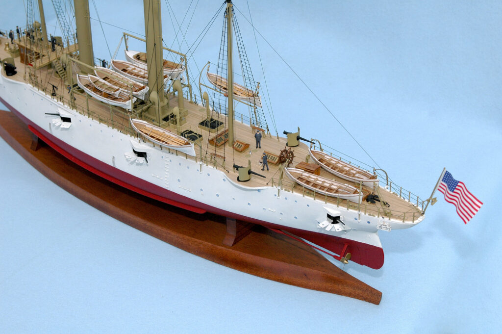 Model of gunboat USS Nashville PG-7 - deck viewed from port quarter