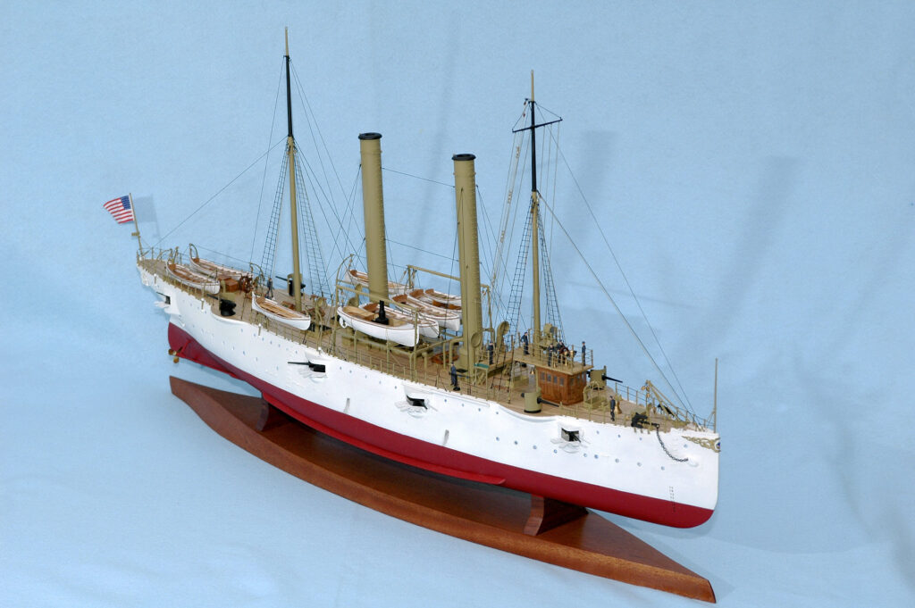 Model of gunboat USS Nashville PG-7 - view from starboard bow