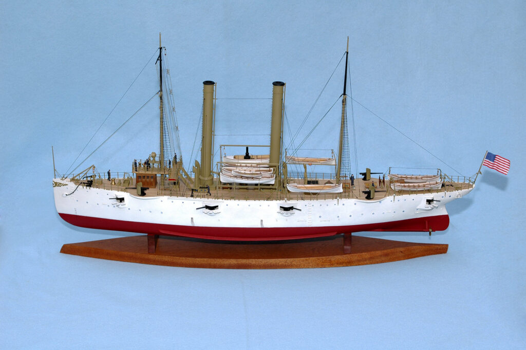 Model of gunboat USS Nashville PG-7 - view from port