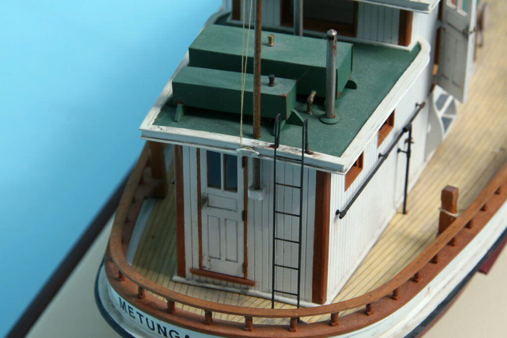 Model of oyster dredge 'Metunga' - deckhouse detail, aft