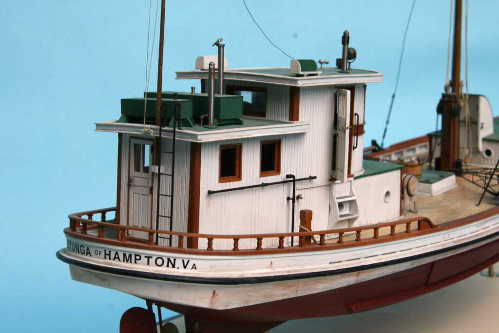 Model of oyster dredge 'Metunga' - view of starboard quarter