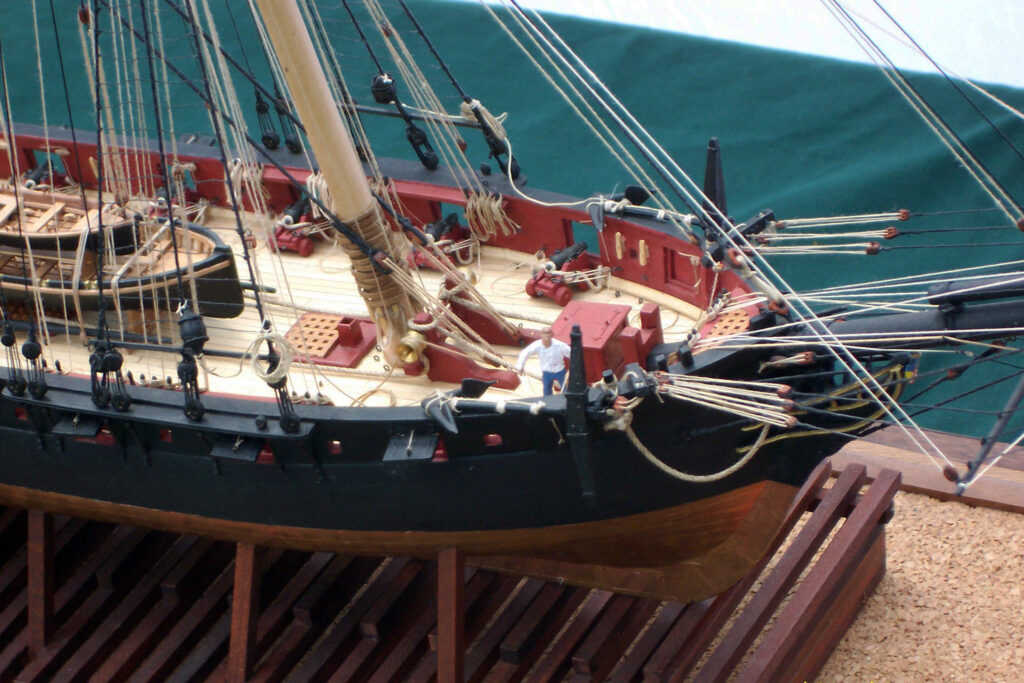 Model of the privateer Prince de Neufchatel - Foredeck