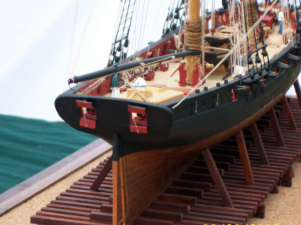 Model of the privateer Prince de Neufchatel - Afterdeck