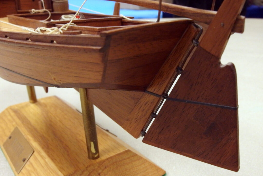 Model of a Chesapeake Bay Flatty - Stern and rudder