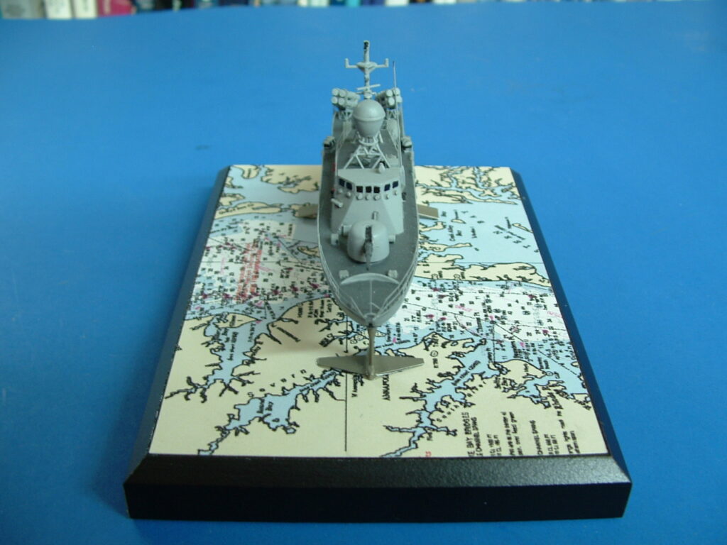 Model of USS Aries, PHM-5, View from forward