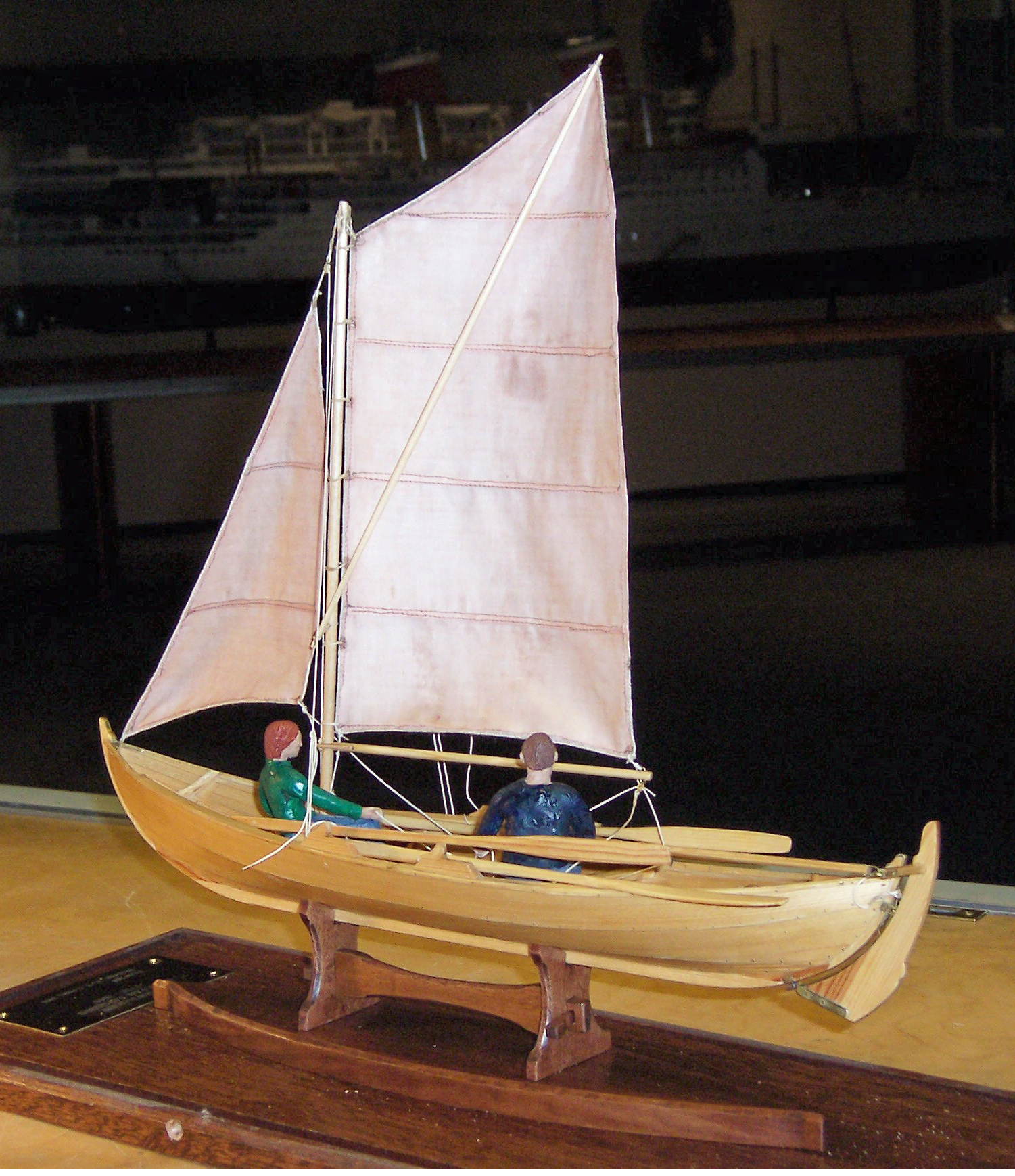Model of a Norwegian færing (four-oared boat) - Port side