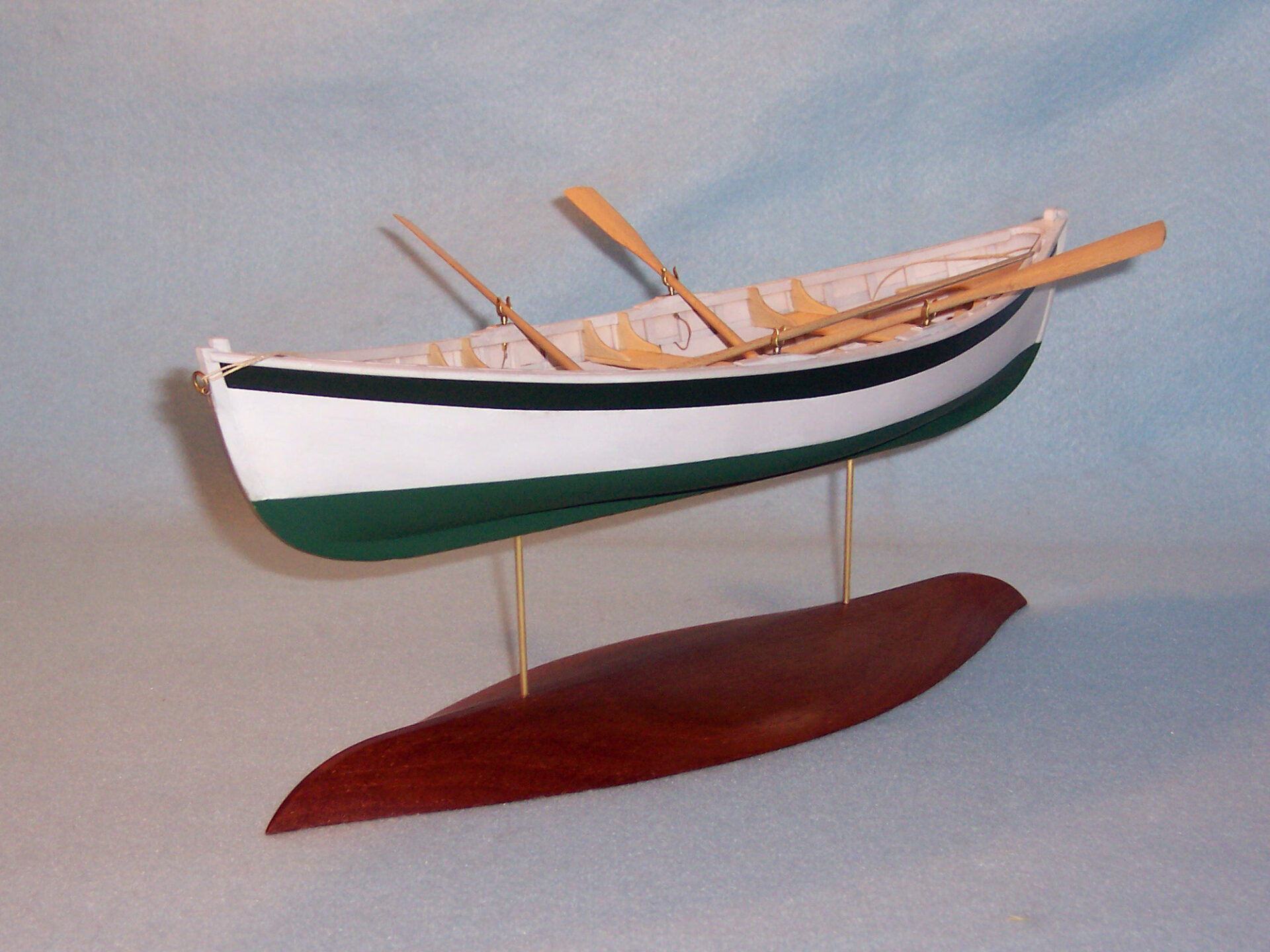 Model of a peapod rowing boat - Port side, painted