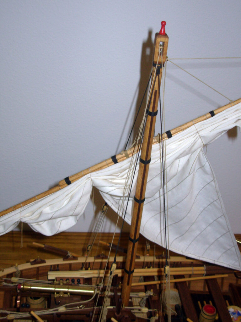 Model of an armed launch - mast head