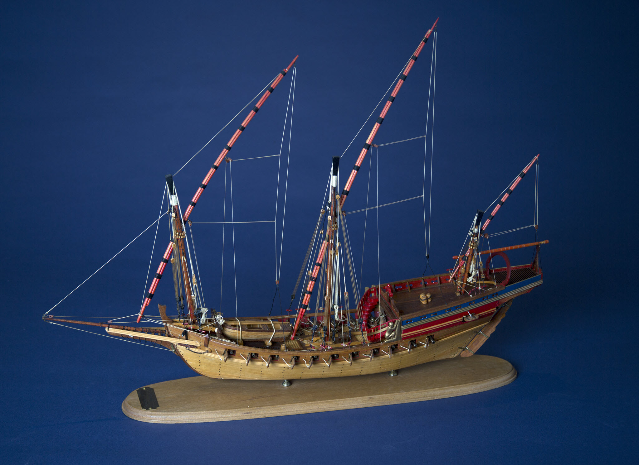 Model of a xebec - port side