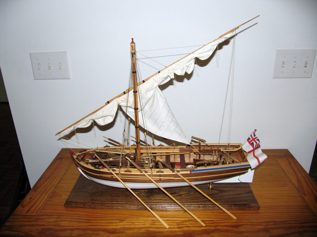 Model of an armed launch - port side