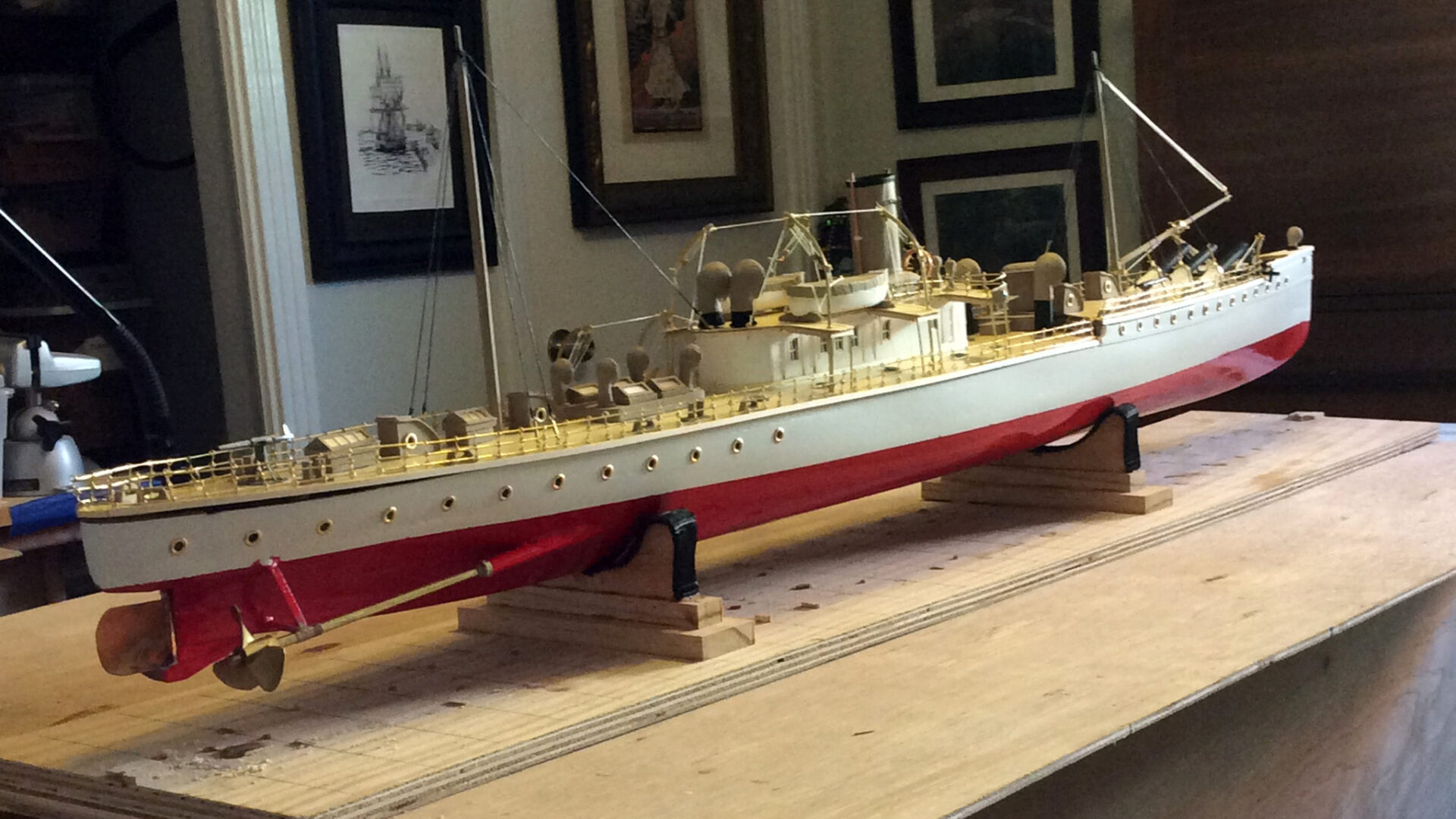 Model of Dynamite Cruiser Vesuvius of 1888 - View from starboard quarter