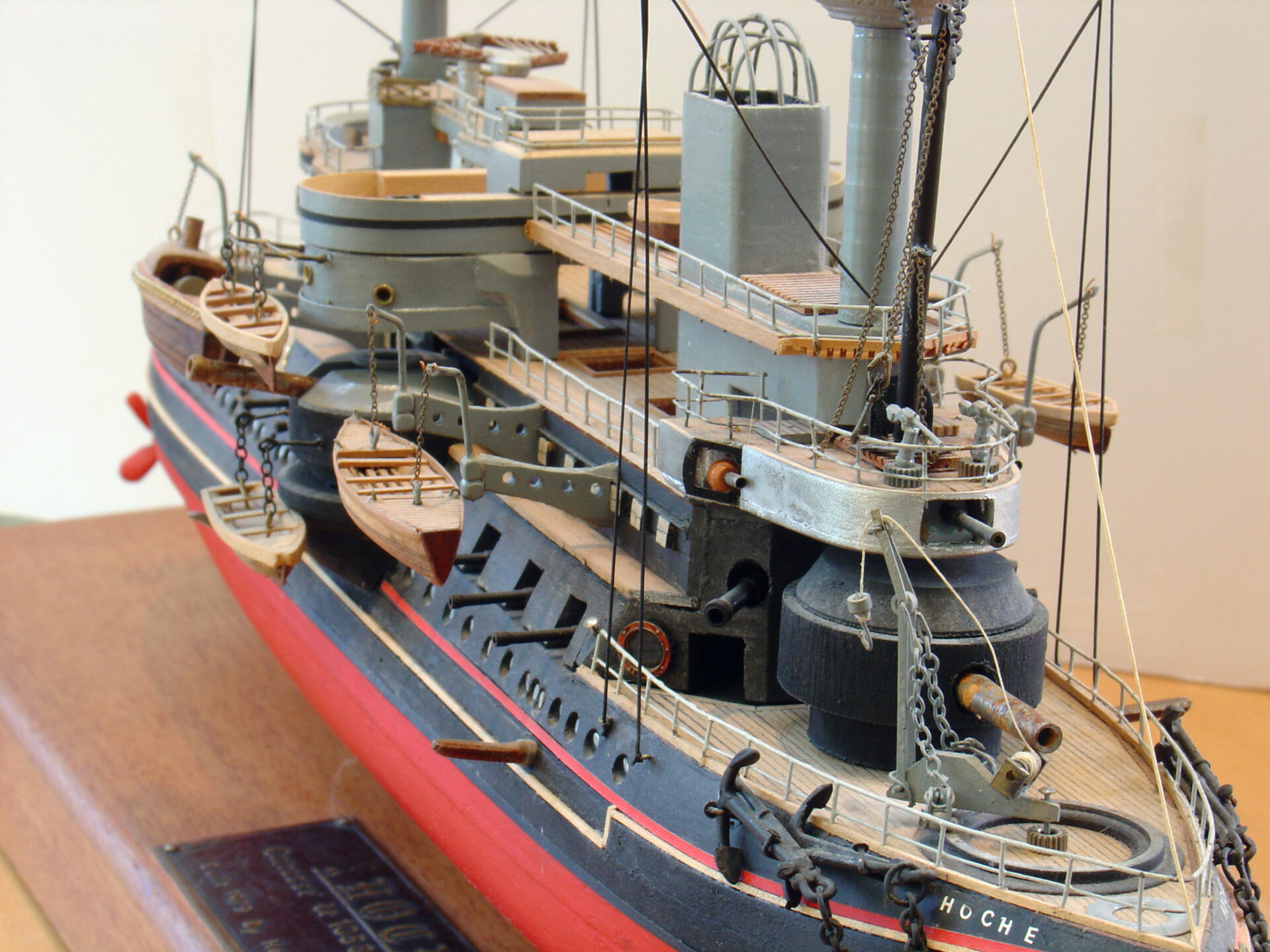 Model of French battleship Hoche - starboard bow