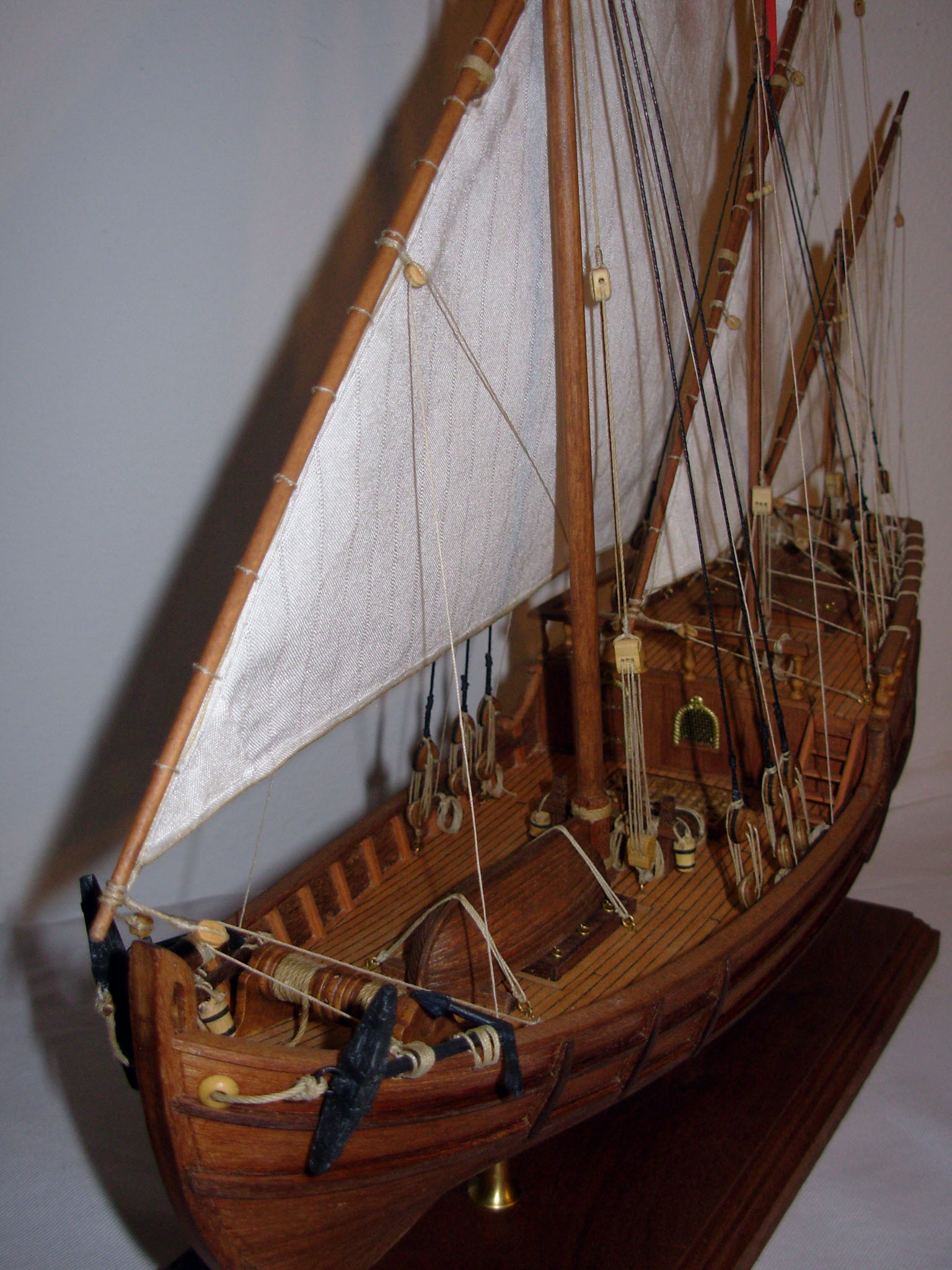 Model of Christopher Columbus' ship 'Nina' - View from port bow