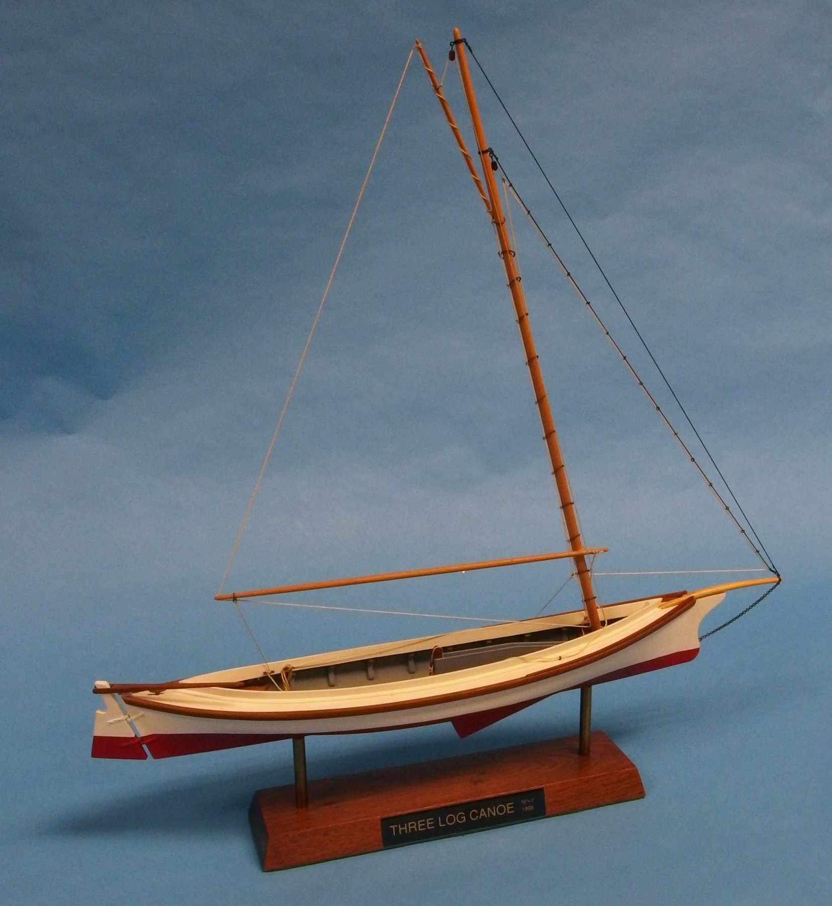 Model of Chesapeake Bay Three-Log Canoe - Starboard side