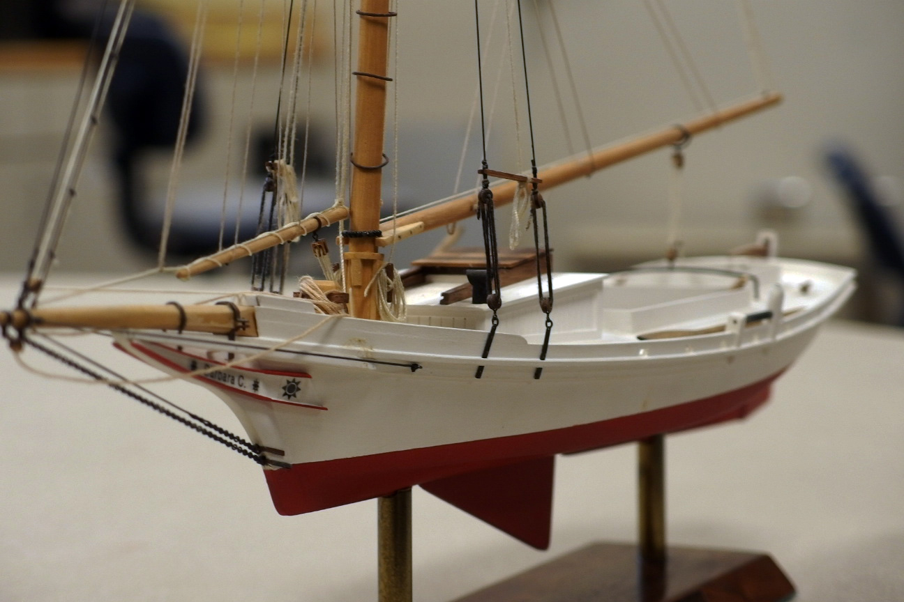 Model of a Chesapeake Bay Skipjack - View from port bow