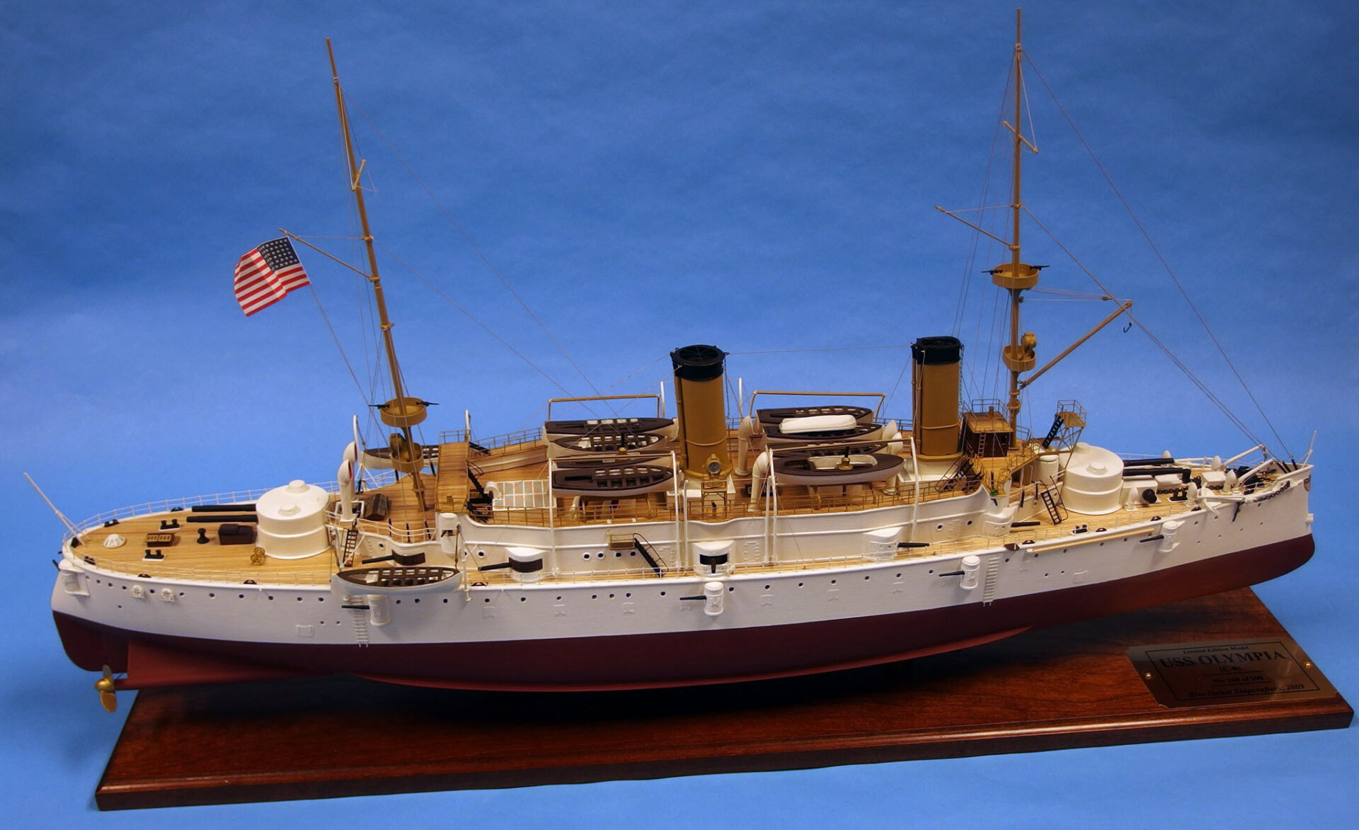 Model of USS Olympia (C-6) - starboard side