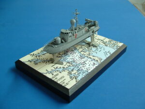 Model of USS Aries, PHM-5, Port bow