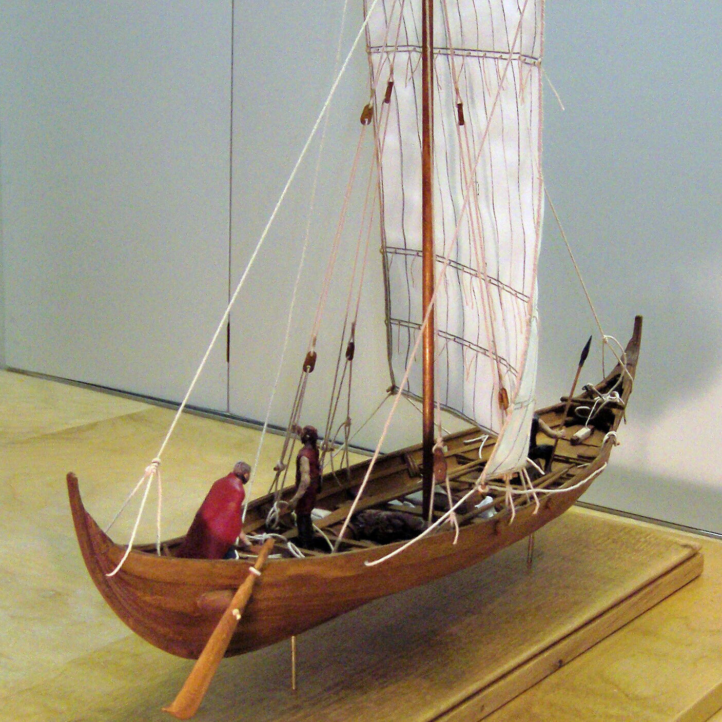 Model of a viking merchant vessel - view from starboard quarter