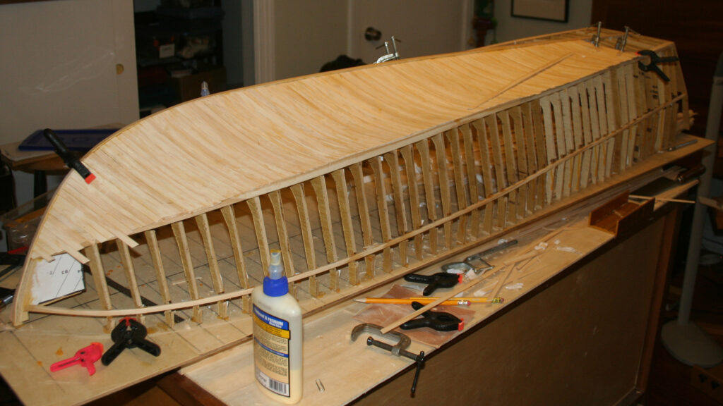 Model of PT 277 - Bottom planking