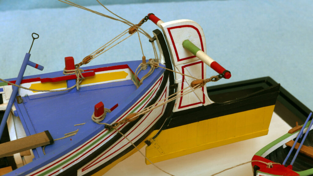 Model of a Portuguese Culé - rudder, port side