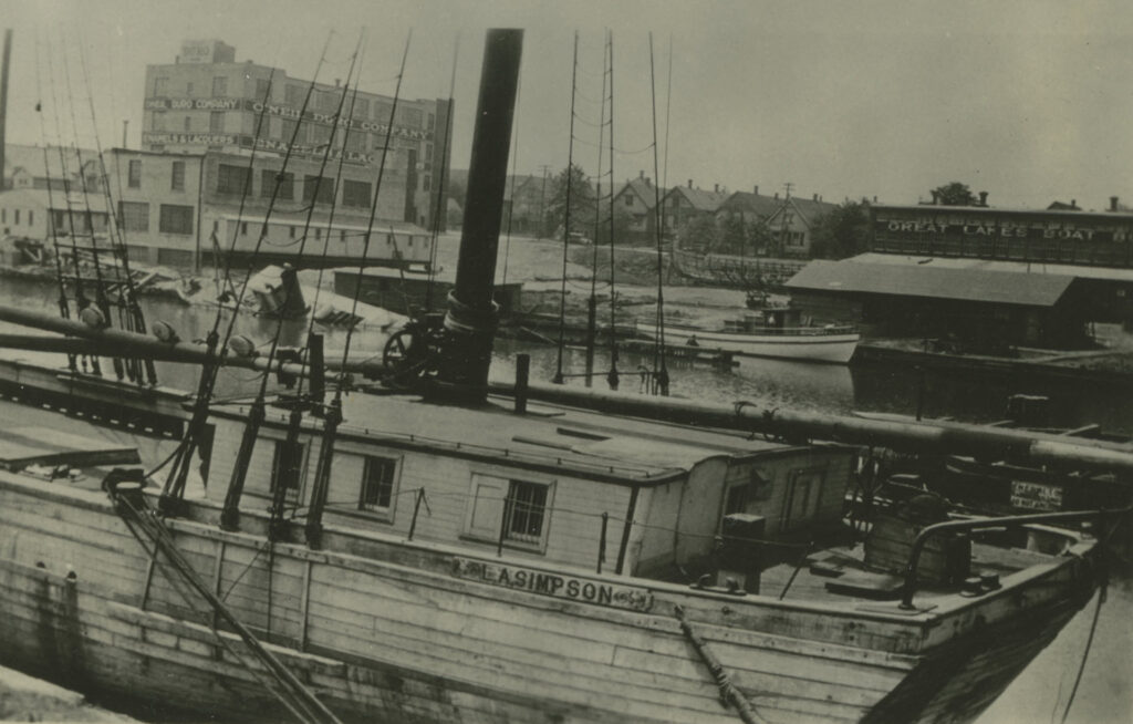 Great Lakes schooner Lucia A. Simpson - at quay, port quarter