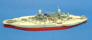 Model of USS Arizona - Port side, high-angle view