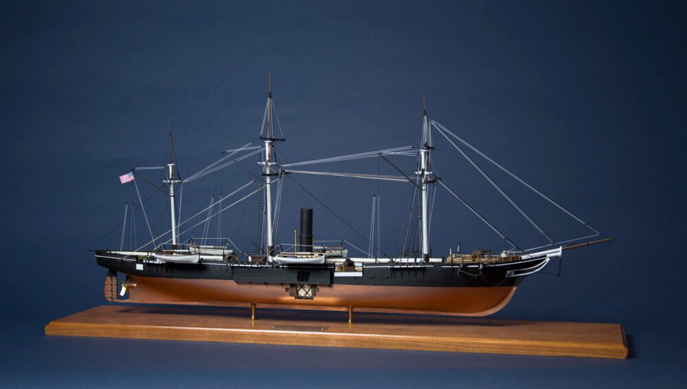 Model of USS Kearsarge, port side