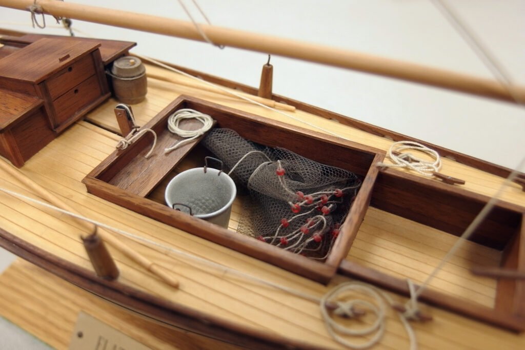 Model of a Chesapeake Bay Flatty - Cockpit, hold, and nets